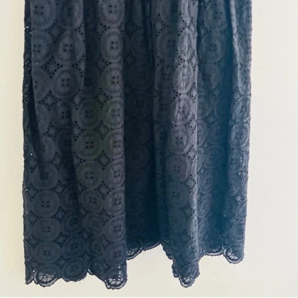J. Crew Black Geometric Eyelet Mini Dress 6